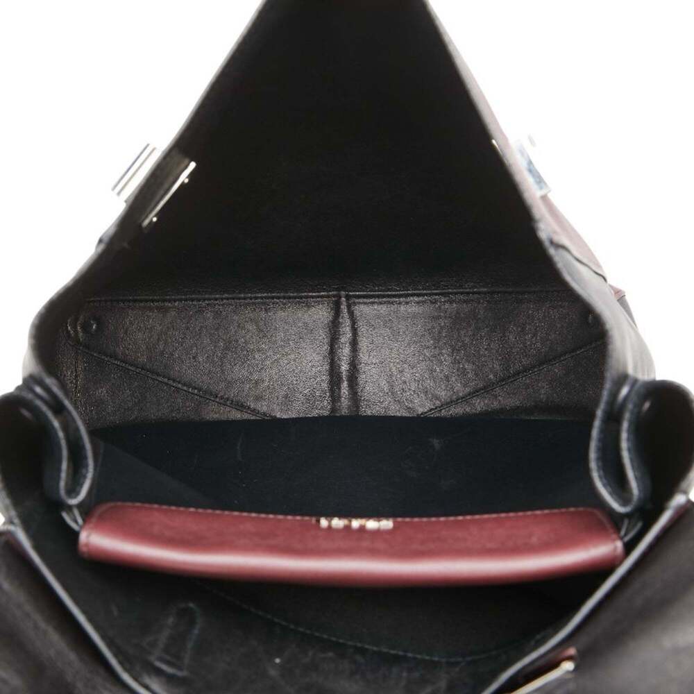 Prada handbag in wine red and black leather for women. - Picture 12 of 15